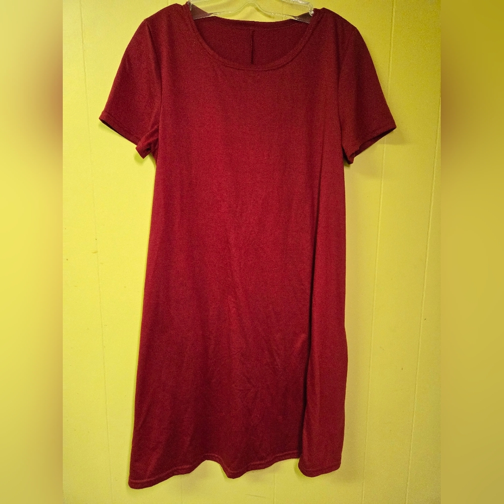 Casual Red T-Shirt Dress